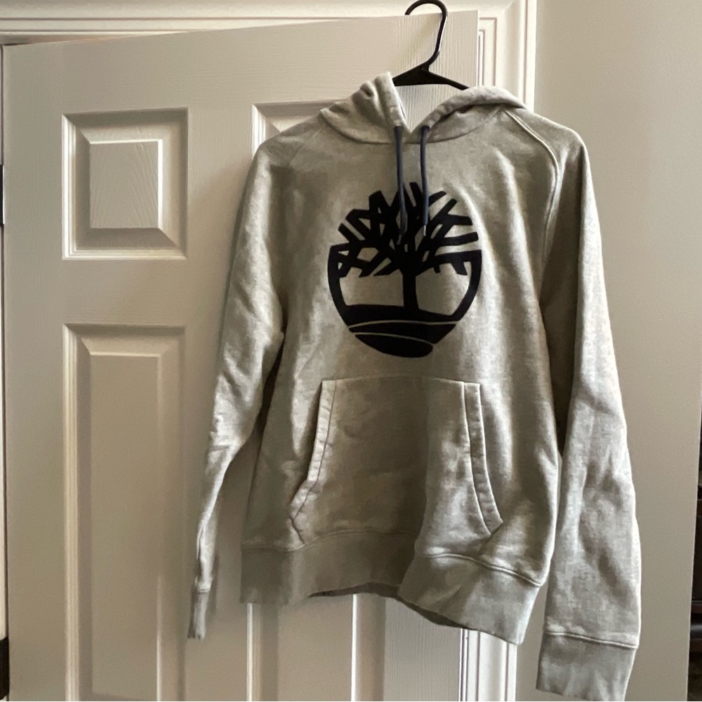 Timberland Gray Hoodie with Tree Logo. SzM